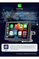 7 inç Tak Çalıştır Kablosuz Apple Carplay Android Auto Oto Multimedya Araç Araba Ekran double teyp
