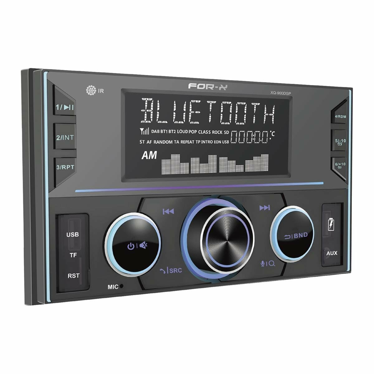 For-X Double Teyp – For-X XQ-900DSP – 8 Kanal 4 Amfi Çıkışlı Tesisat Teybi BT/USB/4*60W/App Kontrol