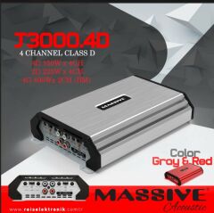 Massive MS-J3000.4D 4 Kanal Amfi Özel Seri 4 Ohm 4X150W Rms 2 Ohm 4X225W RMS