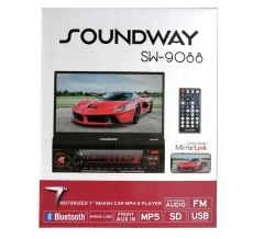 Soundway SW-9088 7 Inch Indash Teyp BT/Mirror Link/USB/SD/Kumanda/4*50W/Geri Görüş Kamerası/2 Amfi Çıkışlı