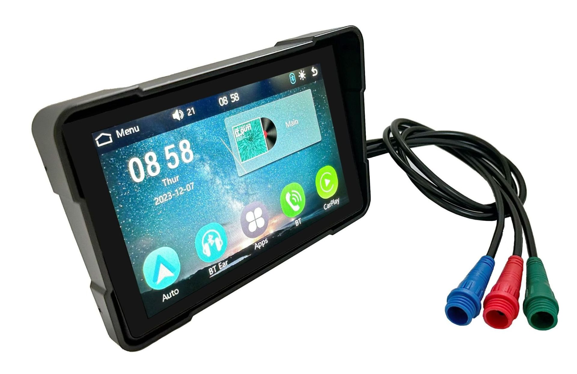 Twogo GO-IX 5'' Dokunmatik Waterproof BT Android Auto Carplay Çiftli Motorsiklet DVR Araç Kamerası