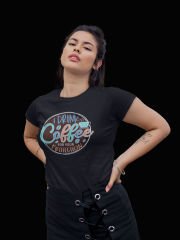 Coffee for Your Protection Siyah T-Shirt
