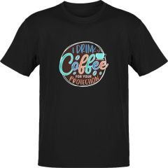 Coffee for Your Protection Siyah T-Shirt