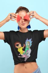 Rick and Morty Medical Check Siyah T-Shirt