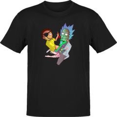 Rick and Morty Medical Check Siyah T-Shirt