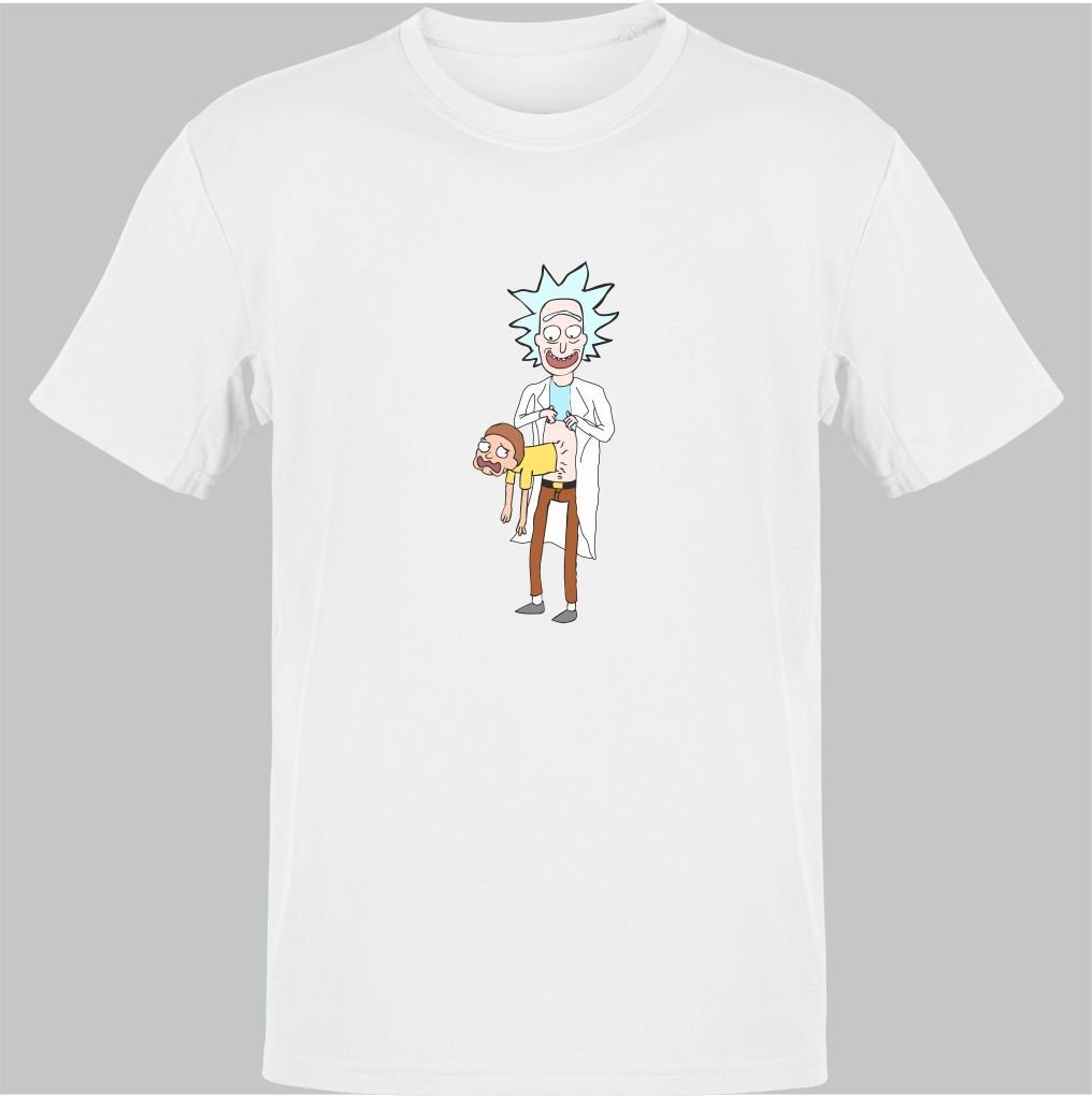 Rick and Morty Morty Pierce Rick Beyaz T-Shirt
