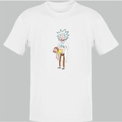 Rick and Morty Morty Pierce Rick Beyaz T-Shirt