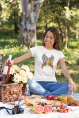 İkizler Burcu Renkli Sembol Beyaz T-Shirt