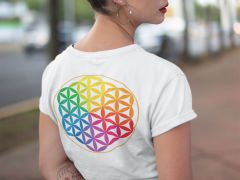 Yaşam Çiçeği Beyaz T-Shirt