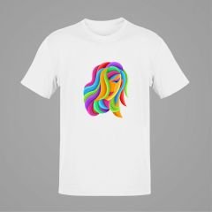 Başak Burcu Renkli Sembol Beyaz T-Shirt