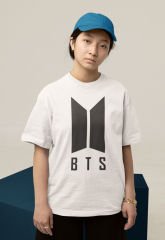 BTS Logo Beyaz T-Shirt
