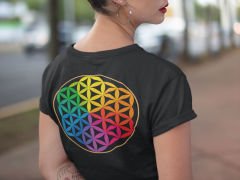 Yaşam Çiçeği Siyah T-Shirt