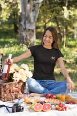 İkizler Burcu Renkli Sembol Göğüs Logolu Siyah T-Shirt