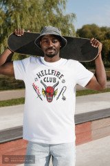 Stranger Things Hell Fire Club Beyaz T-Shirt