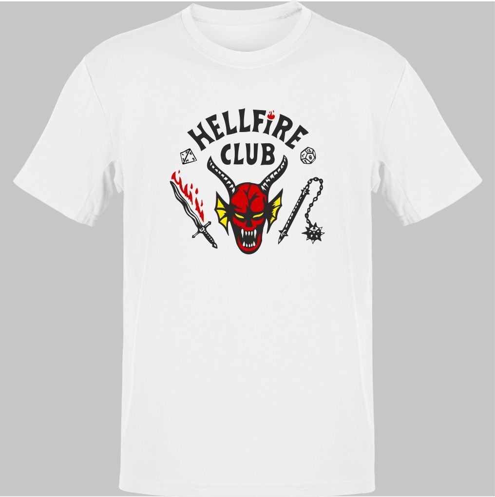 Stranger Things Hell Fire Club Beyaz T-Shirt