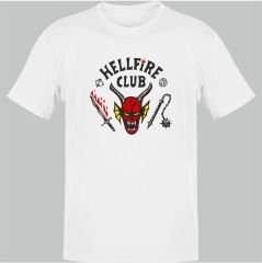 Stranger Things Hell Fire Club Beyaz T-Shirt