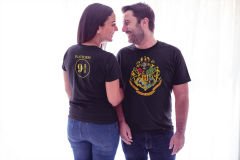 Harry Potter Hogwarts Express Çift Taraf Baskılı Siyah T-Shirt