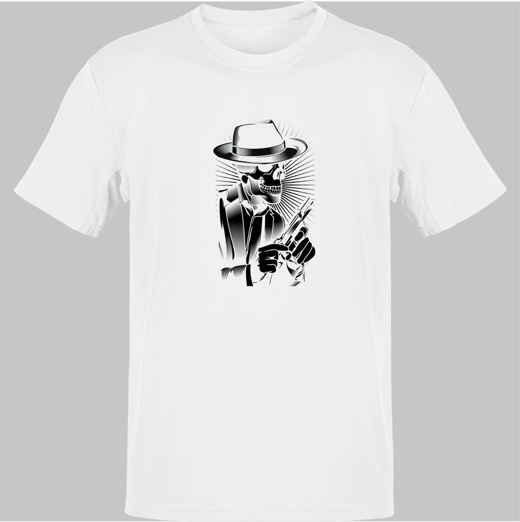 Gangaster İskelet Beyaz T-Shirt