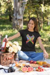 İkizler Burcu Renkli Sembol Siyah T-Shirt