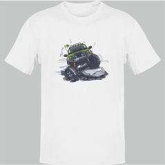 Kayalıklarda Off Road Beyaz T-Shirt