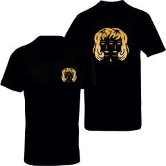 İkizler Burcu Sembolü Çift Taraf Baskılı Siyah T-Shirt