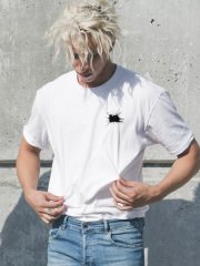 Black Splashed Logo Beyaz T-Shirt