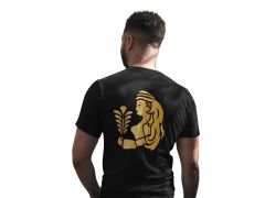 Başak Burcu Sembolü Siyah T-Shirt