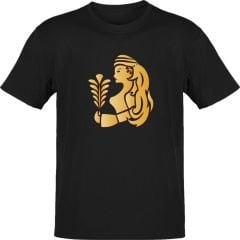 Başak Burcu Sembolü Siyah T-Shirt