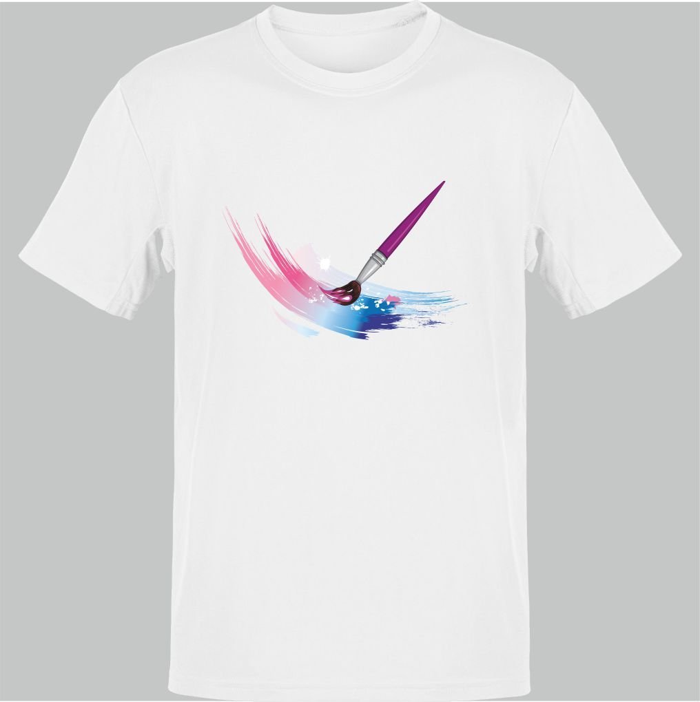 Water Color Brush Beyaz T-Shirt