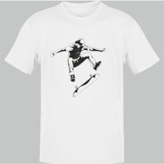 Kaykaycı Çocuk Beyaz T-Shirt