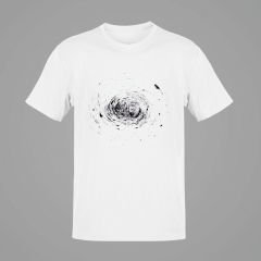 Black Spiral Splashed Beyaz T-Shirt