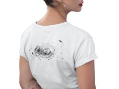 Black Spiral Splashed Beyaz T-Shirt