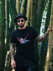 Water Colr Brush Siyah T-Shirt