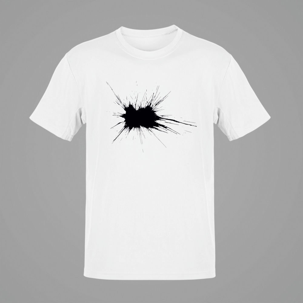 Black Splashed  Beyaz T-Shirt