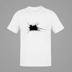 Black Splashed  Beyaz T-Shirt