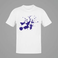 Blue Splashed  Beyaz T-Shirt