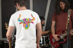Boğa Burcu Renkli Sembol Beyaz T-Shirt