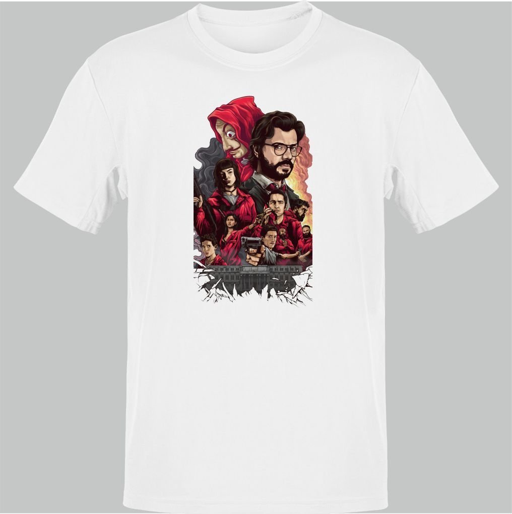 La Casa De Papel The Team Beyaz T-Shirt