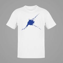 Blue Splatter Beyaz T-Shirt
