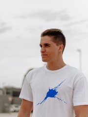 Blue Splatter Beyaz T-Shirt
