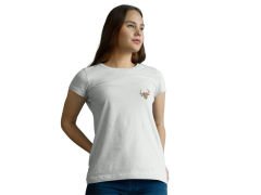 Boğa Burcu Renkli Sembol Göğüs Logolu Beyaz T-Shirt