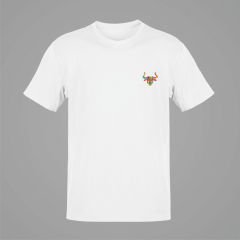 Boğa Burcu Renkli Sembol Göğüs Logolu Beyaz T-Shirt