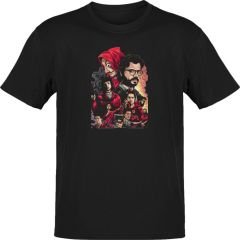 La Casa De Papel The Team Siyah T-Shirt