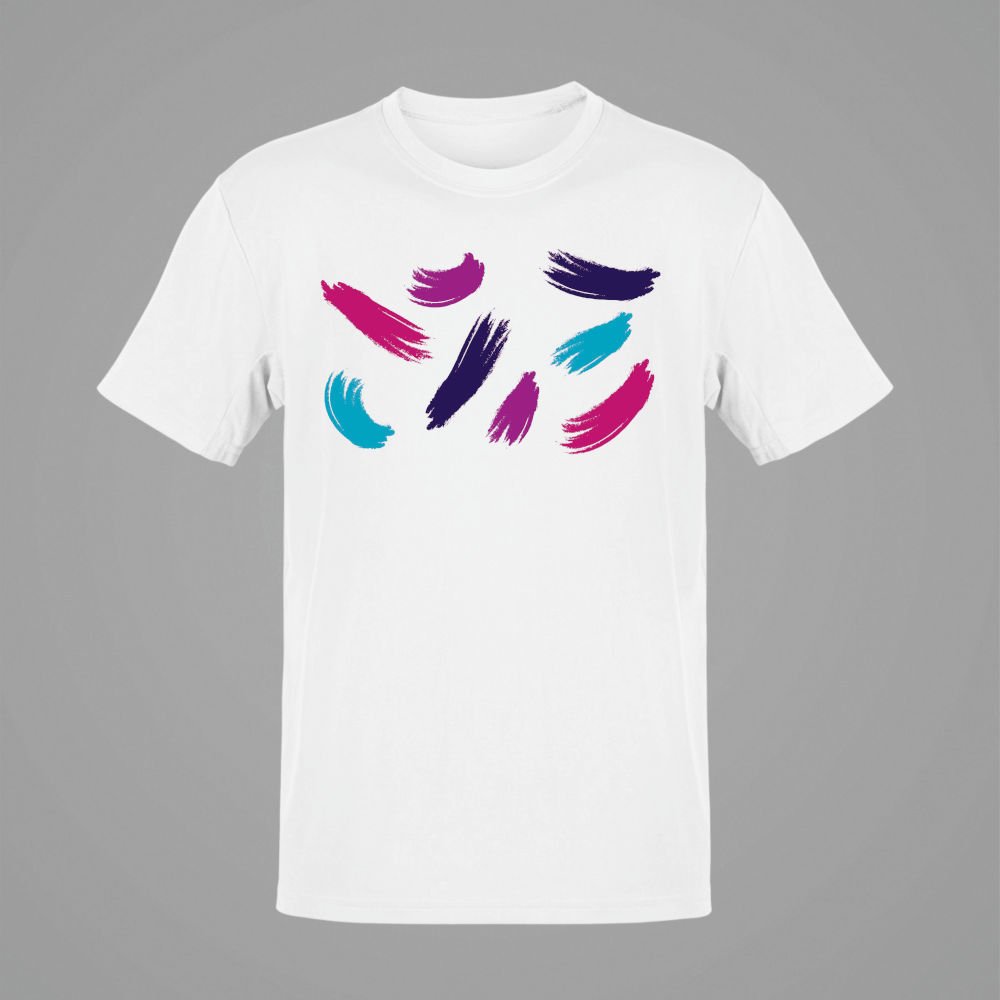 Brush Stroke Beyaz T-Shirt