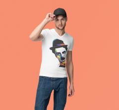 Charlie Chaplin WPAP Beyaz T-Shirt