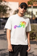 Kova Burcu Renkli Sembol Beyaz T-Shirt