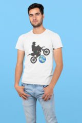 Cross Country Motorcycle Beyaz T-Shirt