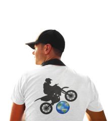 Cross Country Motorcycle Beyaz T-Shirt