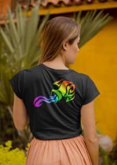 Kova Burcu Renkli Sembol Siyah T-Shirt