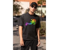 Kova Burcu Renkli Sembol Siyah T-Shirt